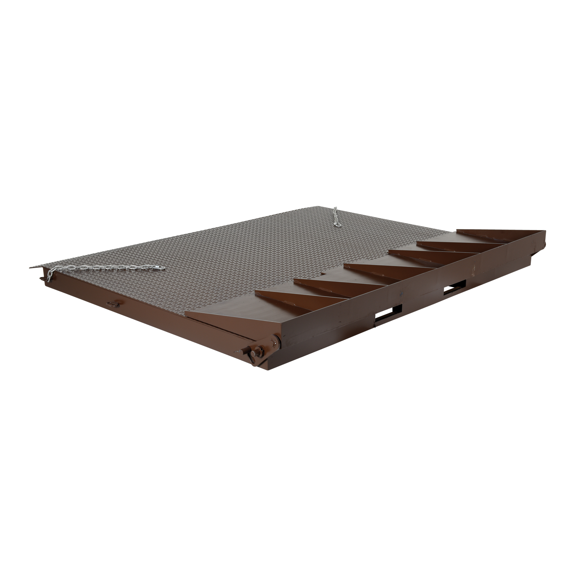 Vestil Heavy-Duty Steel Container Ramp - 84in. Width, 15000-Lb. Capacity, Hinged Flip-Over Bridge, Model# SCR-84
